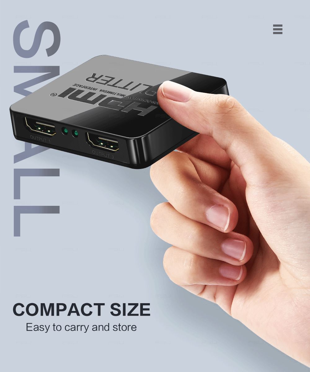 1-in-2-out HDMI Splitter Verteiler 4K 3D 4K@30Hz 1080p@60Hz Ultra HD Adapter