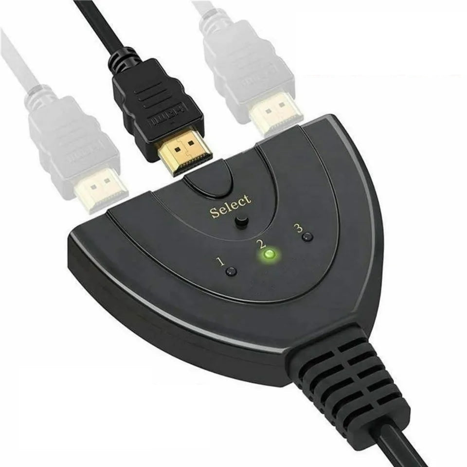 3-in-1-out HDMI Switch Adapter Umschalter 3in1 Ultra HD 4K oder Full HD 1080p