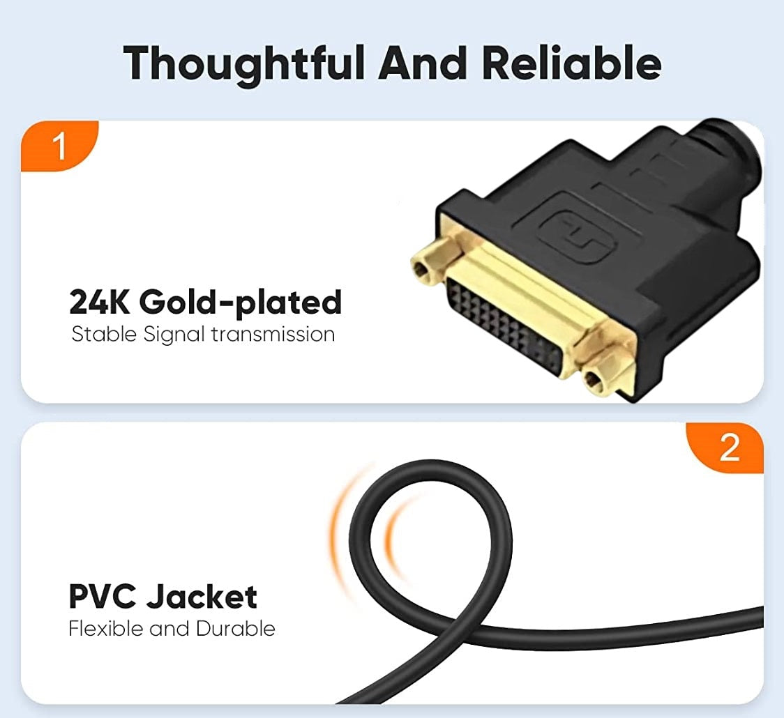 Bidirektionales HDMI zu DVI Adapter Kabel DVI-I Buchse auf HDMI Stecker 1080p