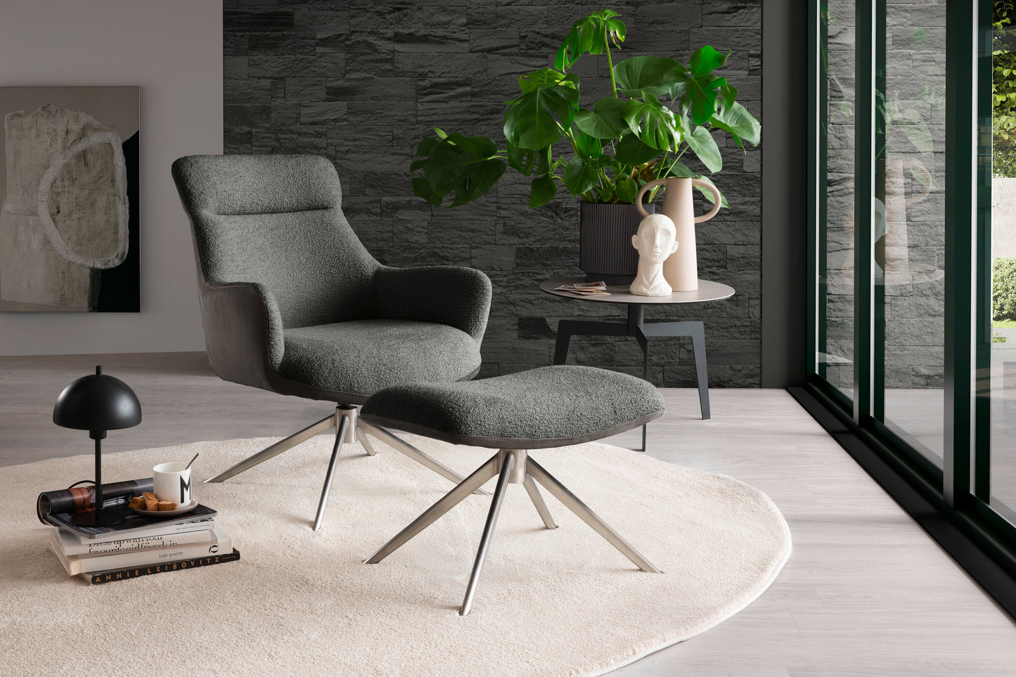 PELION Loungesessel inkl. Hocker